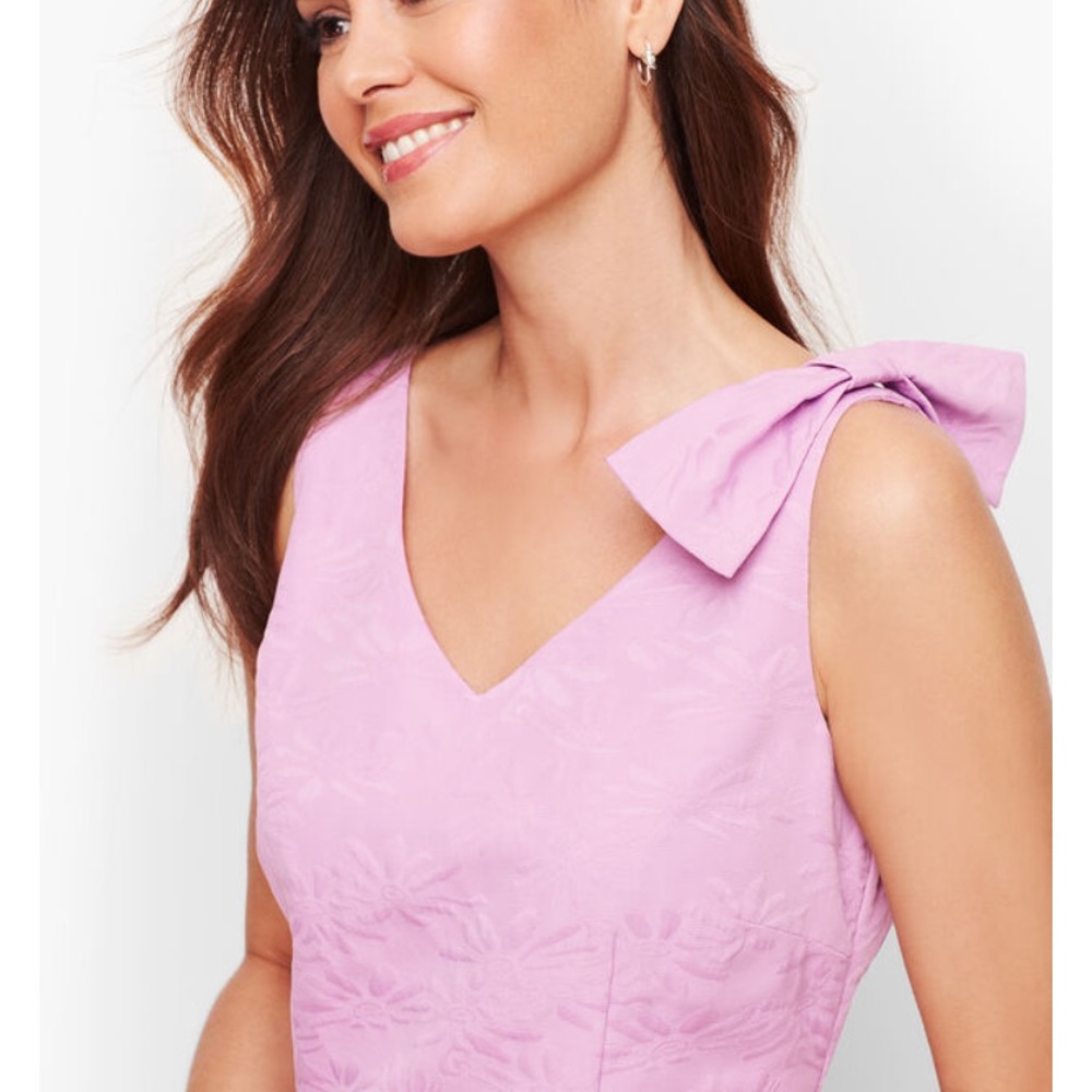 Talbots WHITE BOW DETAIL SHIFT DRESS - Picture 12 of 13